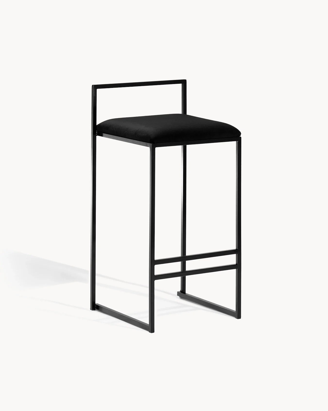 Tabouret de bar Freja - Noir - Velours Jade black